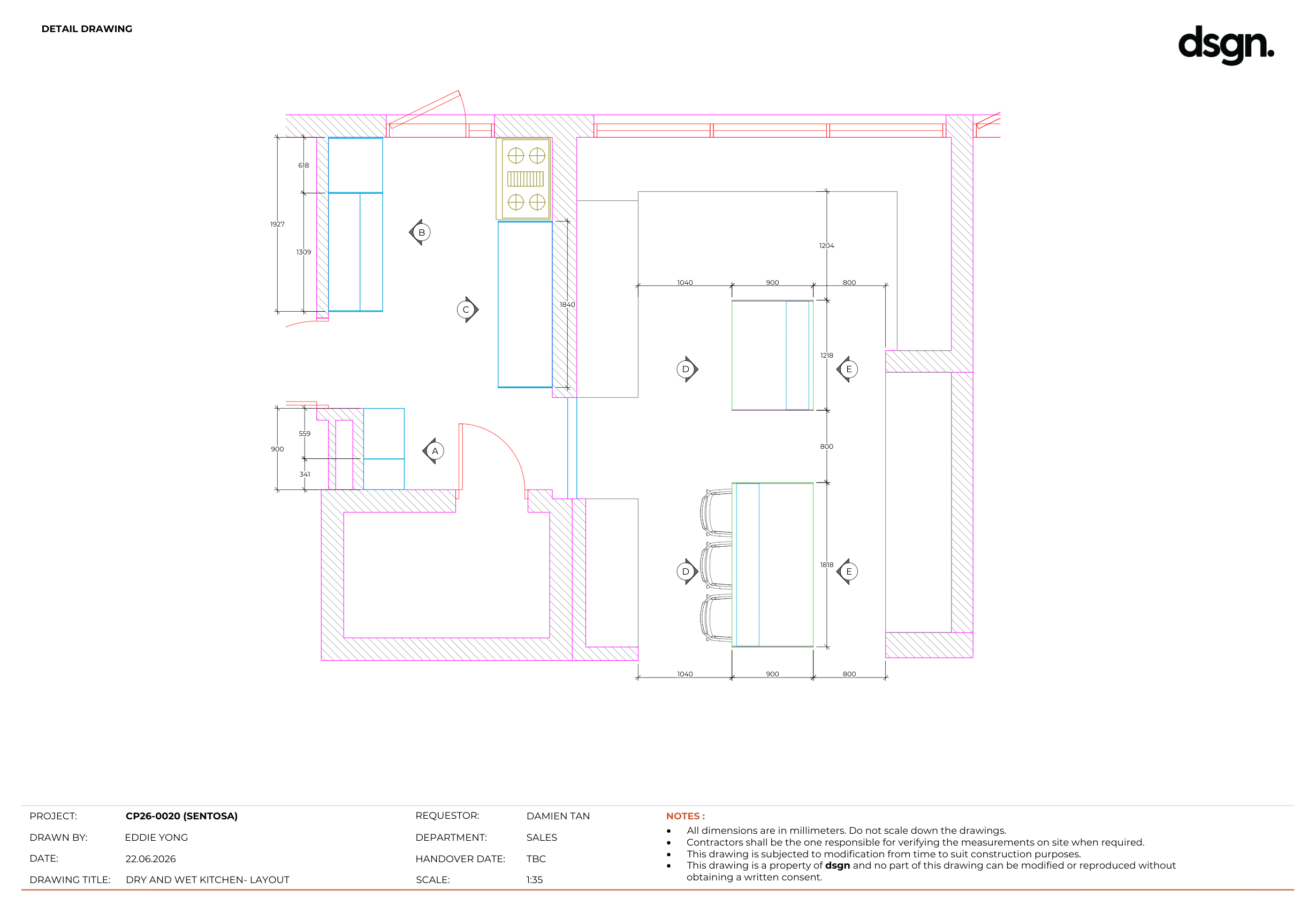 Kitchen — layout plan