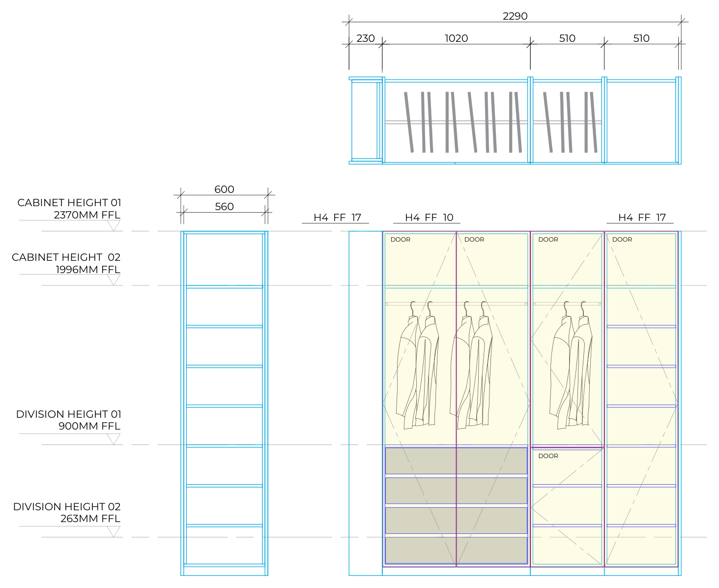 Nicolas Room — wardrobe elevation